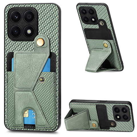 Custodia Silicone Ultra Sottile Morbida Cover con Magnetico S01D per Huawei Honor X8a 4G Verde