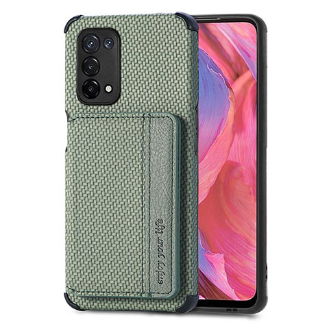 Custodia Silicone Ultra Sottile Morbida Cover con Magnetico S01D per OnePlus Nord N200 5G Verde