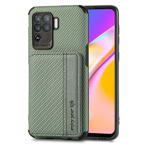 Custodia Silicone Ultra Sottile Morbida Cover con Magnetico S01D per Oppo A94 4G Verde