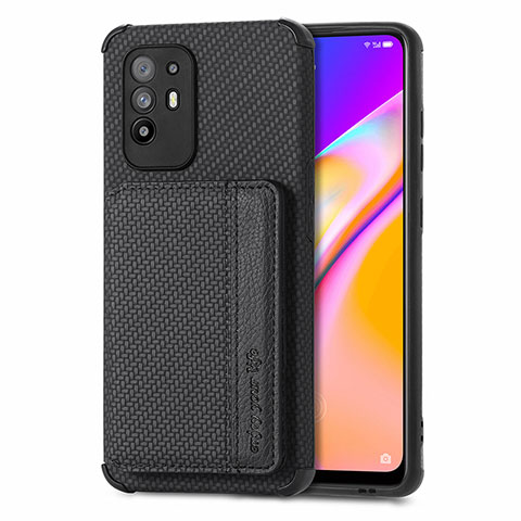 Custodia Silicone Ultra Sottile Morbida Cover con Magnetico S01D per Oppo A94 5G Nero