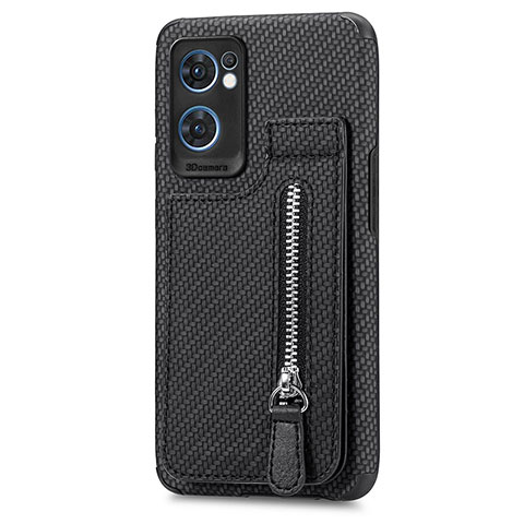 Custodia Silicone Ultra Sottile Morbida Cover con Magnetico S01D per Oppo Find X5 Lite 5G Nero