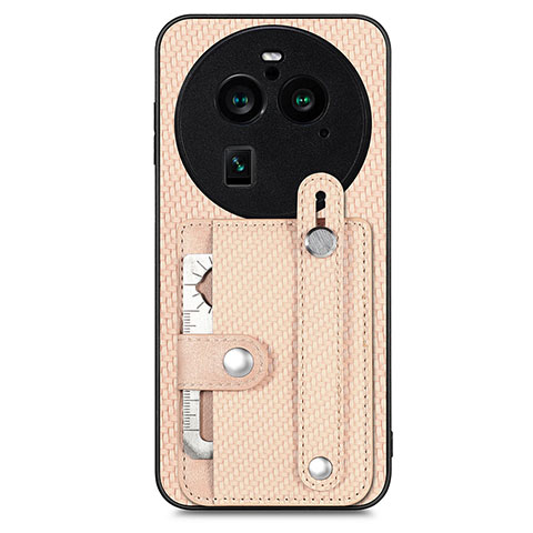 Custodia Silicone Ultra Sottile Morbida Cover con Magnetico S01D per Oppo Find X6 5G Oro