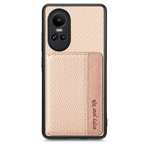 Custodia Silicone Ultra Sottile Morbida Cover con Magnetico S01D per Oppo Reno10 5G Oro