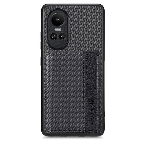 Custodia Silicone Ultra Sottile Morbida Cover con Magnetico S01D per Oppo Reno10 Pro 5G Nero