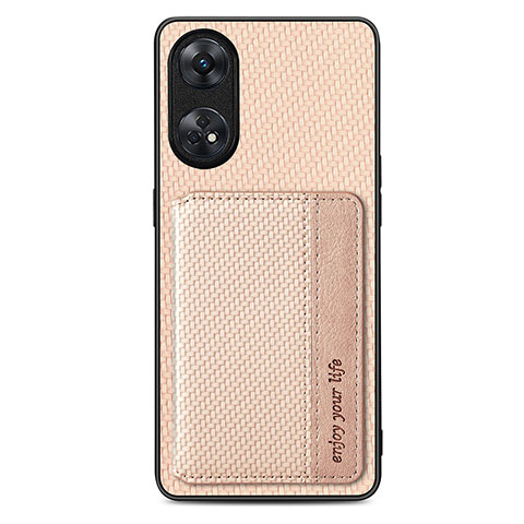 Custodia Silicone Ultra Sottile Morbida Cover con Magnetico S01D per Oppo Reno8 T 4G Oro