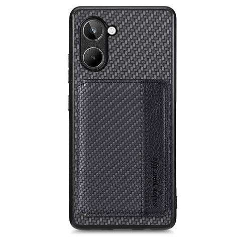 Custodia Silicone Ultra Sottile Morbida Cover con Magnetico S01D per Realme 10 4G Nero