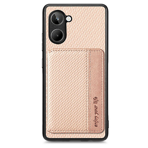 Custodia Silicone Ultra Sottile Morbida Cover con Magnetico S01D per Realme 10 4G Oro