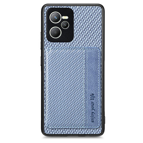 Custodia Silicone Ultra Sottile Morbida Cover con Magnetico S01D per Realme C35 Blu