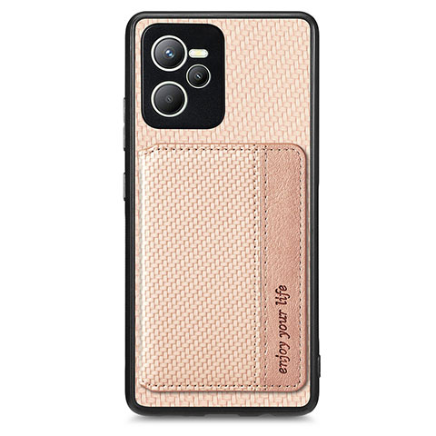 Custodia Silicone Ultra Sottile Morbida Cover con Magnetico S01D per Realme C35 Oro