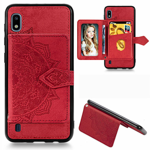 Custodia Silicone Ultra Sottile Morbida Cover con Magnetico S01D per Samsung Galaxy A10 Rosso