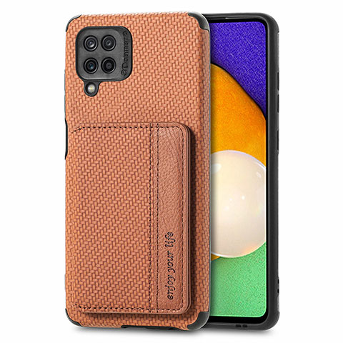 Custodia Silicone Ultra Sottile Morbida Cover con Magnetico S01D per Samsung Galaxy A12 5G Marrone