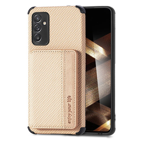 Custodia Silicone Ultra Sottile Morbida Cover con Magnetico S01D per Samsung Galaxy A15 LTE Oro