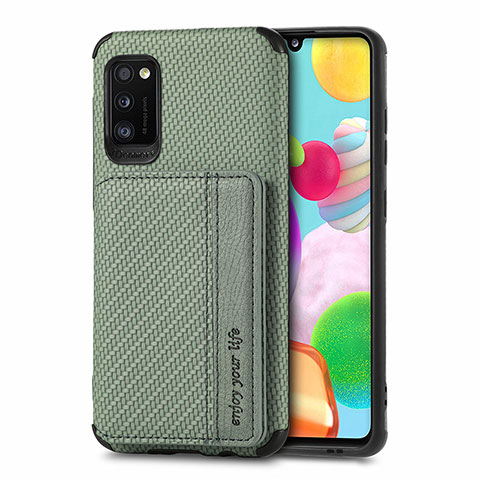 Custodia Silicone Ultra Sottile Morbida Cover con Magnetico S01D per Samsung Galaxy A41 Verde