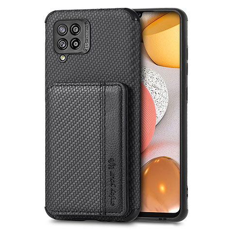 Custodia Silicone Ultra Sottile Morbida Cover con Magnetico S01D per Samsung Galaxy A42 5G Nero