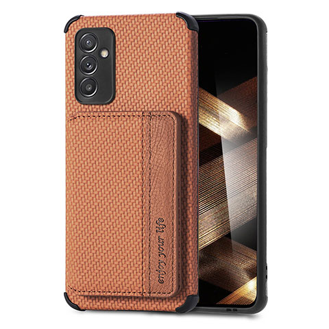 Custodia Silicone Ultra Sottile Morbida Cover con Magnetico S01D per Samsung Galaxy A55 5G Marrone