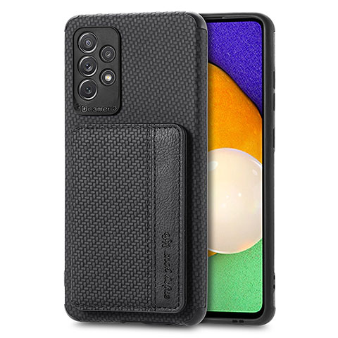 Custodia Silicone Ultra Sottile Morbida Cover con Magnetico S01D per Samsung Galaxy A72 4G Nero