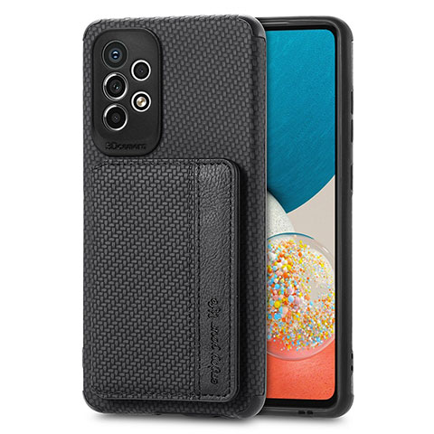 Custodia Silicone Ultra Sottile Morbida Cover con Magnetico S01D per Samsung Galaxy A73 5G Nero