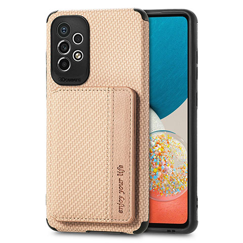 Custodia Silicone Ultra Sottile Morbida Cover con Magnetico S01D per Samsung Galaxy A73 5G Oro