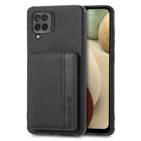 Custodia Silicone Ultra Sottile Morbida Cover con Magnetico S01D per Samsung Galaxy M12 Nero