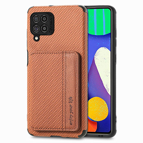 Custodia Silicone Ultra Sottile Morbida Cover con Magnetico S01D per Samsung Galaxy M62 4G Marrone