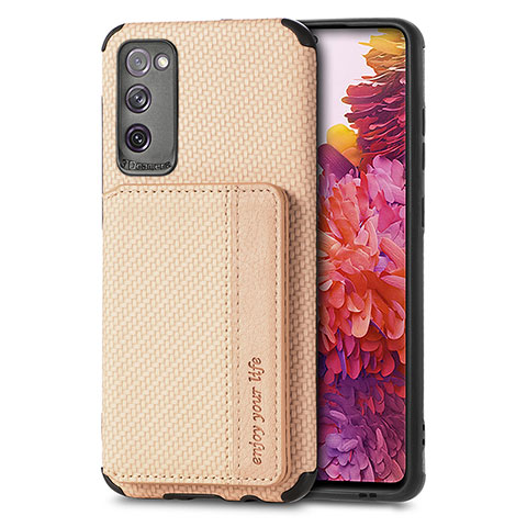 Custodia Silicone Ultra Sottile Morbida Cover con Magnetico S01D per Samsung Galaxy S20 FE (2022) 5G Oro