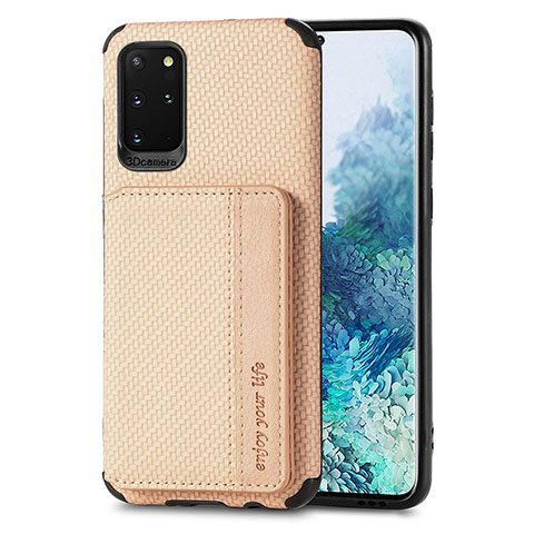 Custodia Silicone Ultra Sottile Morbida Cover con Magnetico S01D per Samsung Galaxy S20 Plus 5G Oro