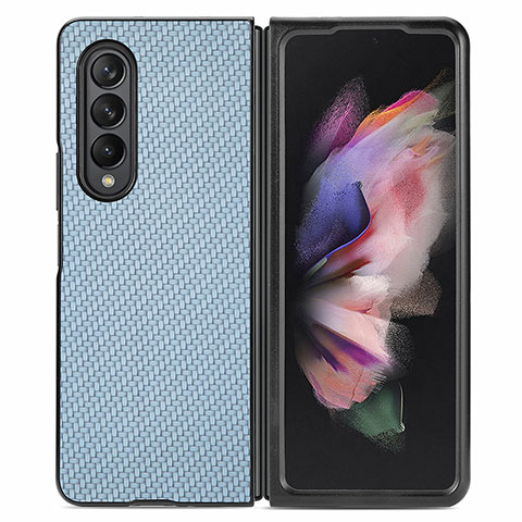 Custodia Silicone Ultra Sottile Morbida Cover con Magnetico S01D per Samsung Galaxy Z Fold4 5G Blu