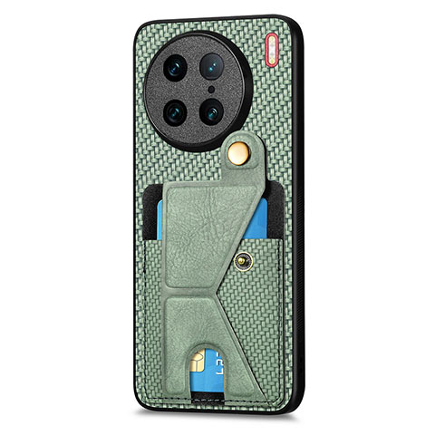 Custodia Silicone Ultra Sottile Morbida Cover con Magnetico S01D per Vivo X90 Pro 5G Verde