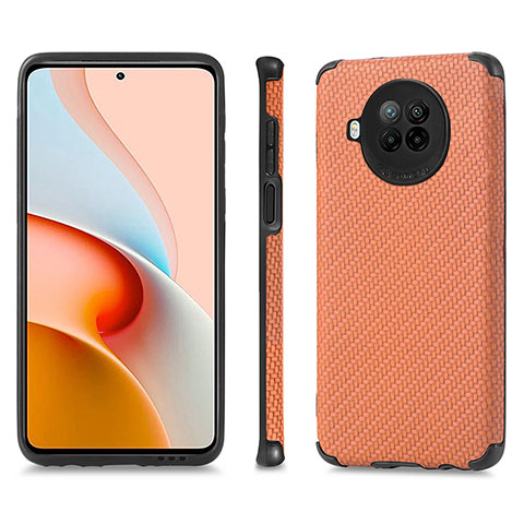 Custodia Silicone Ultra Sottile Morbida Cover con Magnetico S01D per Xiaomi Mi 10i 5G Marrone