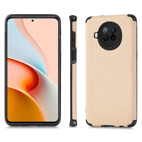 Custodia Silicone Ultra Sottile Morbida Cover con Magnetico S01D per Xiaomi Mi 10i 5G Oro