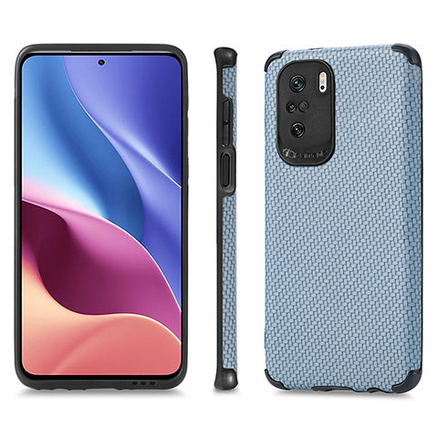 Custodia Silicone Ultra Sottile Morbida Cover con Magnetico S01D per Xiaomi Mi 11X Pro 5G Blu