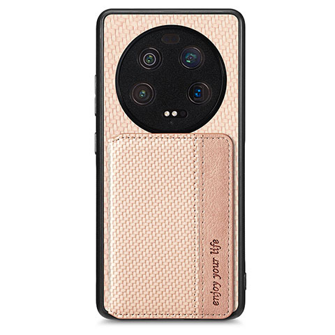 Custodia Silicone Ultra Sottile Morbida Cover con Magnetico S01D per Xiaomi Mi 13 Ultra 5G Oro