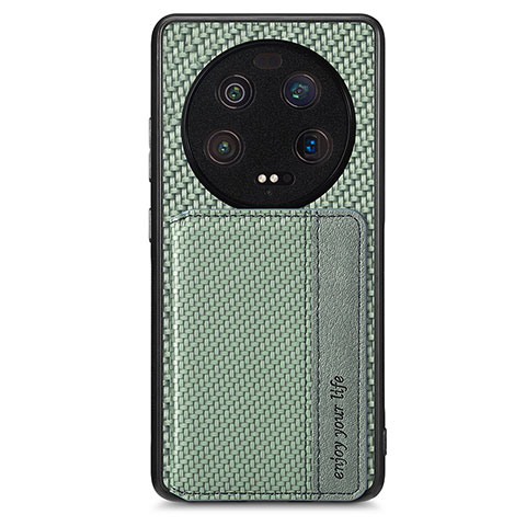 Custodia Silicone Ultra Sottile Morbida Cover con Magnetico S01D per Xiaomi Mi 13 Ultra 5G Verde