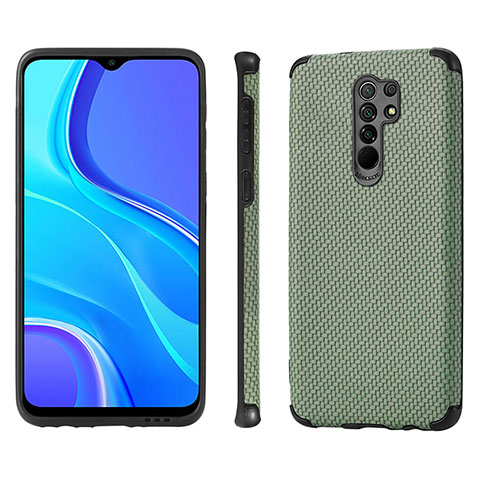 Custodia Silicone Ultra Sottile Morbida Cover con Magnetico S01D per Xiaomi Poco M2 Verde