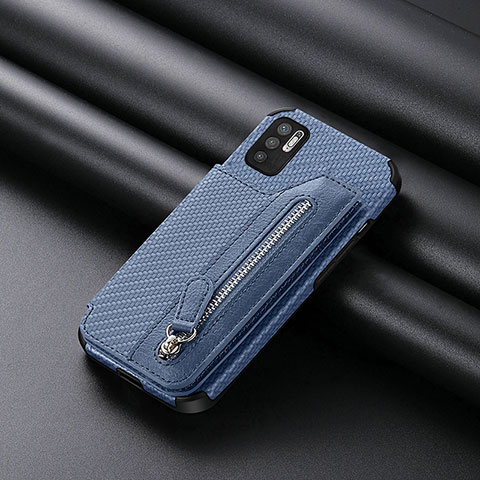 Custodia Silicone Ultra Sottile Morbida Cover con Magnetico S01D per Xiaomi POCO M3 Pro 5G Blu