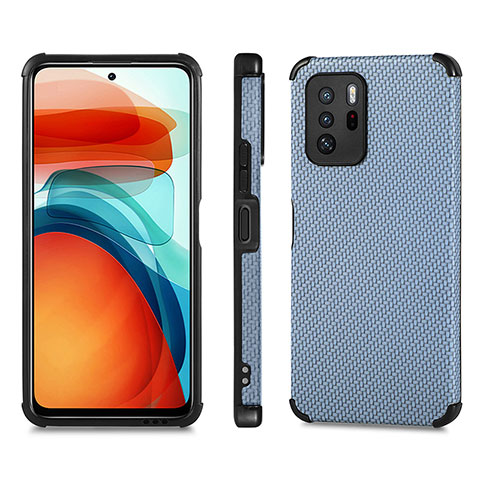 Custodia Silicone Ultra Sottile Morbida Cover con Magnetico S01D per Xiaomi Poco X3 GT 5G Blu