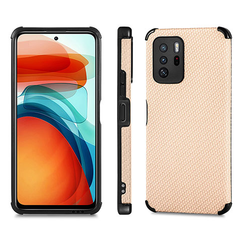 Custodia Silicone Ultra Sottile Morbida Cover con Magnetico S01D per Xiaomi Poco X3 GT 5G Oro