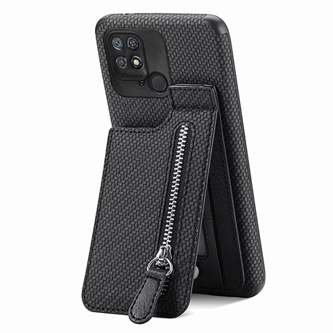 Custodia Silicone Ultra Sottile Morbida Cover con Magnetico S01D per Xiaomi Redmi 10C 4G Nero