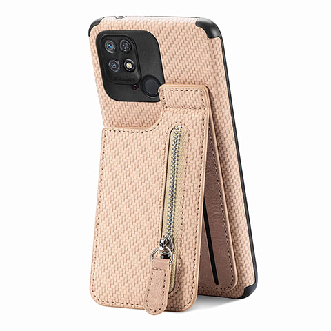 Custodia Silicone Ultra Sottile Morbida Cover con Magnetico S01D per Xiaomi Redmi 10C 4G Oro