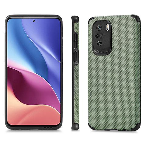 Custodia Silicone Ultra Sottile Morbida Cover con Magnetico S01D per Xiaomi Redmi K40 Pro 5G Verde