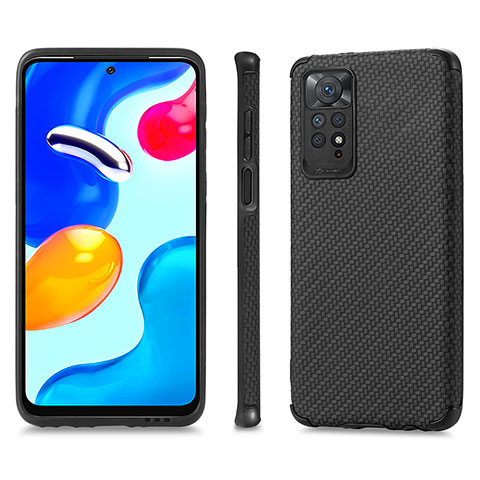 Custodia Silicone Ultra Sottile Morbida Cover con Magnetico S01D per Xiaomi Redmi Note 11 4G (2022) Nero