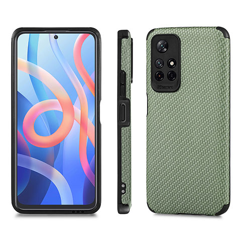 Custodia Silicone Ultra Sottile Morbida Cover con Magnetico S01D per Xiaomi Redmi Note 11T 5G Verde