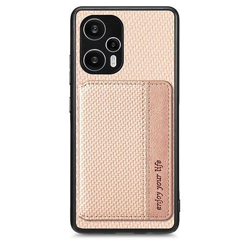 Custodia Silicone Ultra Sottile Morbida Cover con Magnetico S01D per Xiaomi Redmi Note 12 Turbo 5G Oro