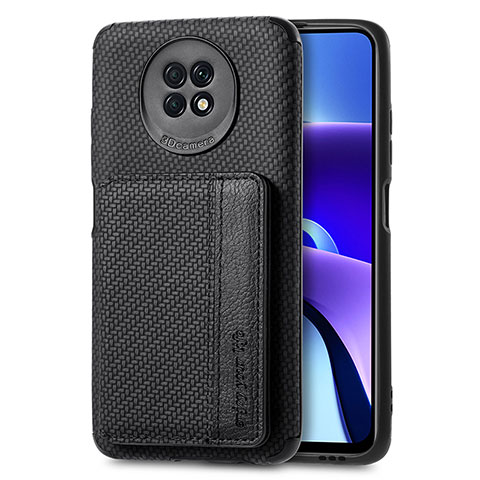 Custodia Silicone Ultra Sottile Morbida Cover con Magnetico S01D per Xiaomi Redmi Note 9 5G Nero