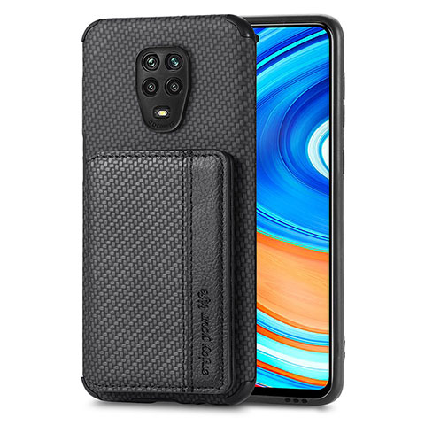 Custodia Silicone Ultra Sottile Morbida Cover con Magnetico S01D per Xiaomi Redmi Note 9 Pro Max Nero