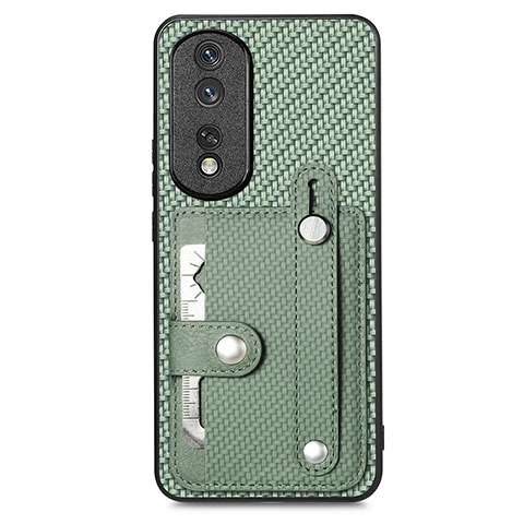 Custodia Silicone Ultra Sottile Morbida Cover con Magnetico S02D per Huawei Honor 80 Pro Flat 5G Verde