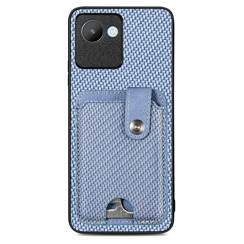 Custodia Silicone Ultra Sottile Morbida Cover con Magnetico S02D per Realme C30 Blu