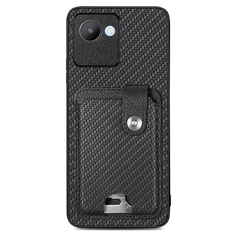 Custodia Silicone Ultra Sottile Morbida Cover con Magnetico S02D per Realme C30 Nero