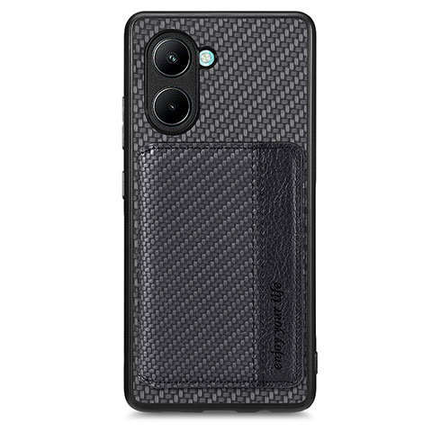 Custodia Silicone Ultra Sottile Morbida Cover con Magnetico S02D per Realme C33 Nero