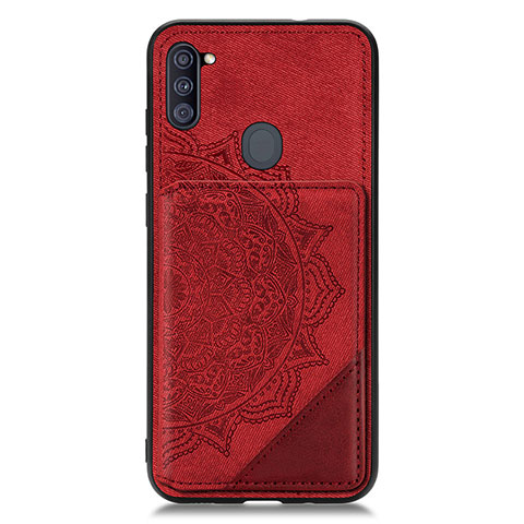 Custodia Silicone Ultra Sottile Morbida Cover con Magnetico S02D per Samsung Galaxy A11 Rosso